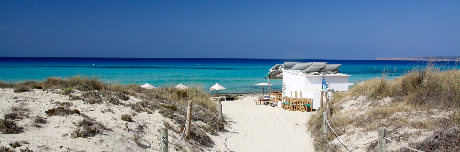 Insel Formentera Blick auf das Meer vom Strand